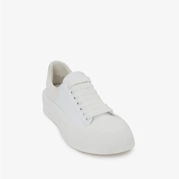 スニーカー ALEXANDER MCQUEEN 'Plimsoll' sneakers White 777238W4SS1 Alexander McQueen Deck Lace-Up Plimsoll White Sneaker Size